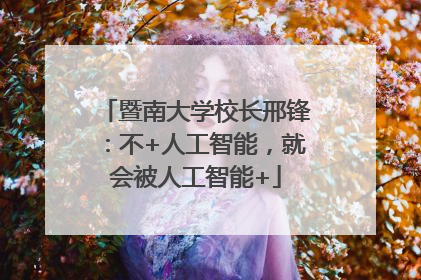 暨南大学校长邢锋：不+人工智能，就会被人工智能+