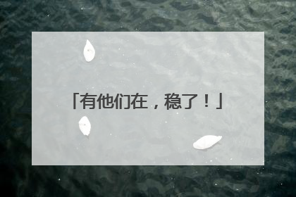 有他们在，稳了！