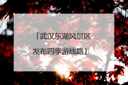 武汉东湖风景区发布四季游线路