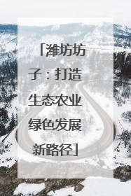 潍坊坊子：打造生态农业绿色发展新路径