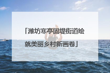 潍坊寒亭固堤街道绘就美丽乡村新画卷