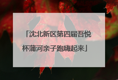 沈北新区第四届吾悦杯蒲河亲子跑嗨起来
