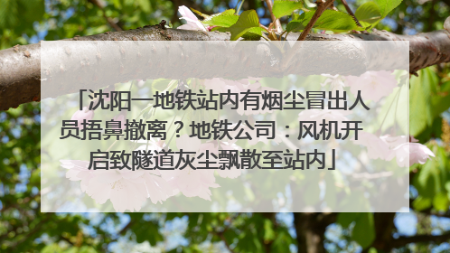 沈阳一地铁站内有烟尘冒出人员捂鼻撤离？地铁公司：风机开启致隧道灰尘飘散至站内