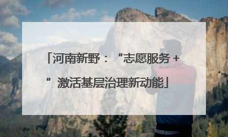 河南新野：“志愿服务＋”激活基层治理新动能