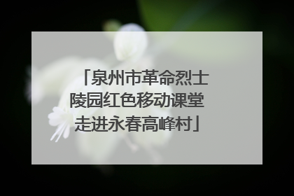 泉州市革命烈士陵园红色移动课堂走进永春高峰村
