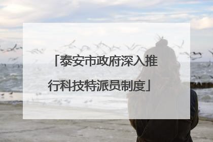 泰安市政府深入推行科技特派员制度