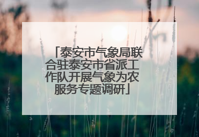 泰安市气象局联合驻泰安市省派工作队开展气象为农服务专题调研