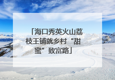 海口秀英火山荔枝王铺就乡村“甜蜜”致富路