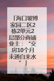 海口坡博家园二区2栋2单元2层部分商铺业主：“交房10个月未通自来水”