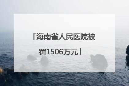 海南省人民医院被罚1506万元
