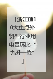 浙江前10大重点外贸型行业用电量环比“九升一降”