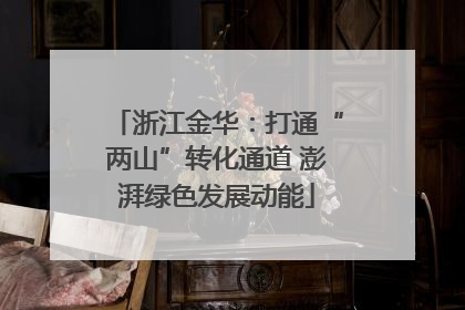 浙江金华：打通“两山”转化通道 澎湃绿色发展动能
