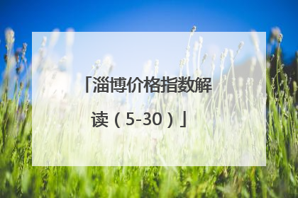 淄博价格指数解读（5-30）