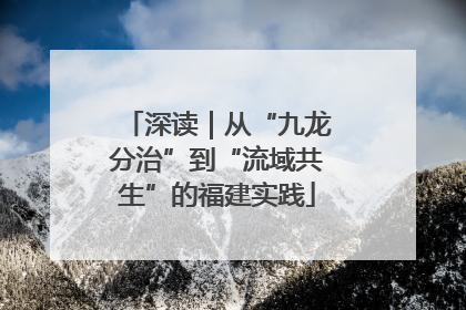 深读｜从“九龙分治”到“流域共生”的福建实践