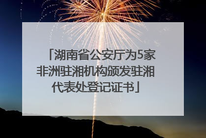 湖南省公安厅为5家非洲驻湘机构颁发驻湘代表处登记证书
