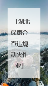 湖北保康合查违规动火作业