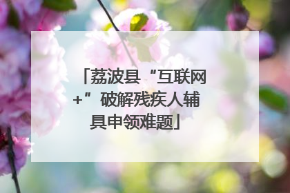 荔波县“互联网+”破解残疾人辅具申领难题