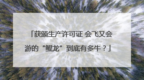 获颁生产许可证 会飞又会游的“鲲龙”到底有多牛？