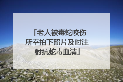 老人被毒蛇咬伤 所幸拍下照片及时注射抗蛇毒血清