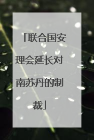 联合国安理会延长对南苏丹的制裁