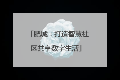肥城：打造智慧社区共享数字生活