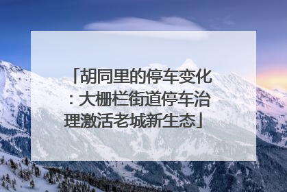 胡同里的停车变化：大栅栏街道停车治理激活老城新生态