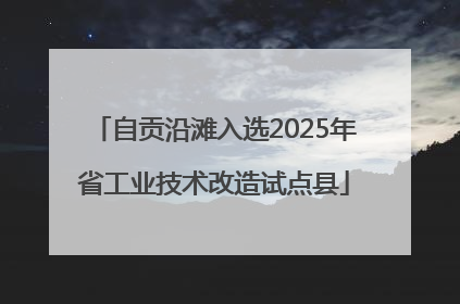 自贡沿滩入选2025年省工业技术改造试点县