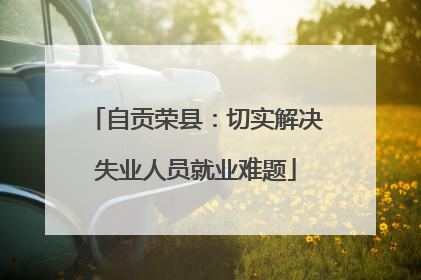 自贡荣县：切实解决失业人员就业难题