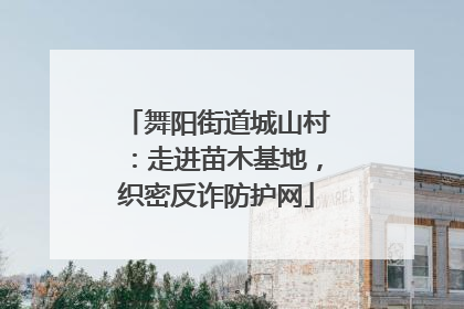 舞阳街道城山村：走进苗木基地，织密反诈防护网