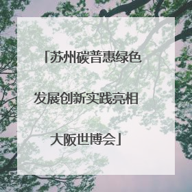 苏州碳普惠绿色发展创新实践亮相大阪世博会