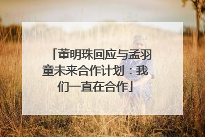 董明珠回应与孟羽童未来合作计划：我们一直在合作