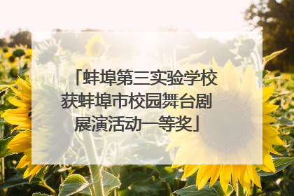 蚌埠第三实验学校获蚌埠市校园舞台剧展演活动一等奖