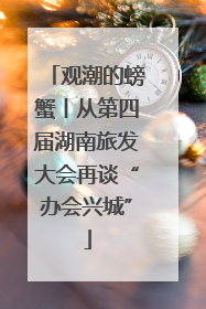 观潮的螃蟹丨从第四届湖南旅发大会再谈“办会兴城”