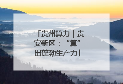 贵州算力｜贵安新区：“算”出蓬勃生产力