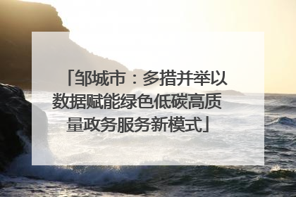 邹城市：多措并举以数据赋能绿色低碳高质量政务服务新模式