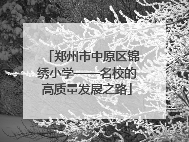 郑州市中原区锦绣小学——名校的高质量发展之路