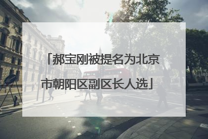 郝宝刚被提名为北京市朝阳区副区长人选