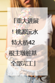重大进展！桃源沅水特大桥42根主墩桩基全部完工