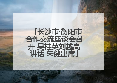 长沙市·衡阳市合作交流座谈会召开 吴桂英刘越高讲话 朱健出席
