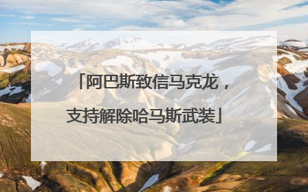 阿巴斯致信马克龙，支持解除哈马斯武装