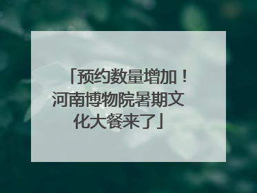 预约数量增加！河南博物院暑期文化大餐来了