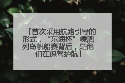 首次采用航路引导的形式，“东海杯”嵊泗列岛帆船赛背后，是他们在保驾护航