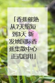 香蕉催熟从7天缩短到3天 新发地国际香蕉集散中心正式启用