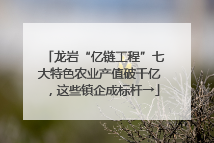 龙岩“亿链工程”七大特色农业产值破千亿，这些镇企成标杆→