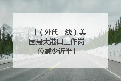 （外代一线）美国最大港口工作岗位减少近半