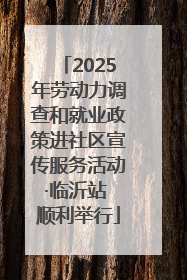 2025年劳动力调查和就业政策进社区宣传服务活动·临沂站 顺利举行