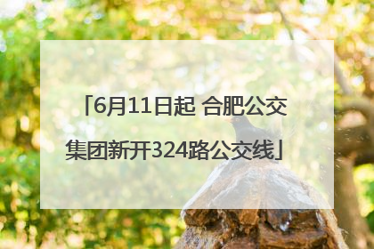 6月11日起 合肥公交集团新开324路公交线